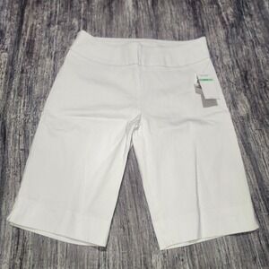 Eight Clovers Womens Pull On Bermuda Short Pants Size 8P White Comfort Casual‎